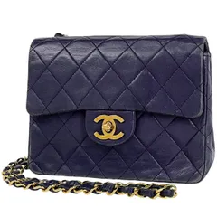 【在庫一掃】 シャネル CHANEL ミニ マトラッセ シングルフラップ チェーン ショルダーバッグ ココマーク ショルダーバッグ レザー パープル レディース 【中古】