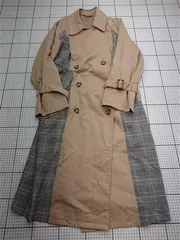 ◇ ⊇ イング INGNI チェック切替トレンチコート ベージュ系 レディース Mサイズ E  【1603020013358】