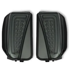 Kanoan トヨタ プリウス 用 デイライト LED ファイバー プリウスPHV 30系 後期 ZVW30 ZVW35 フロント バンパー ウインカー ホワイト アンバー ライト レンズ カスタム 部品 交換 パーツ 汎用 左右セット 社外品  [スモーク]