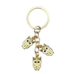 ふくろう キーホルダー 3羽 イエロー 梟 縁起物 開運 幸運 金運 風水 雑貨