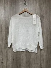 美品 SOMETHING サムシング タグ付 シースルー ニット セーター sizeF/白 ■◇ レディースのサムネイル