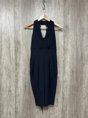 AIMER Acret エメエクレ バックリボンデザインノースリーブ Iライン ワンピース sizeM/紺 ■■ レディース