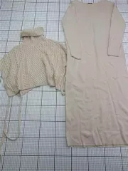 ◇ Θ アパートバイローリーズ apart by lowrys ケーブルニットベスト＆ワンピースセット ベージュ系 レディース E  【1603020016496】