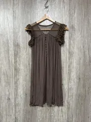 DOUBLE STANDARD CLOTHING ダブルスタンダードクロージング レース フリル ノースリーブ チュニック ワンピース 茶 ■◆ レディースのサムネイル