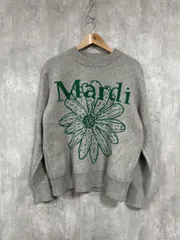 Mardi Mercredi マルディメクルディ 花柄 ロゴ クールネック ニット セーター sizeS/グレー ◆■ レディースのサムネイル