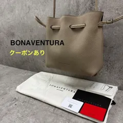 【極美品】BONAVENTURA　ボナベンチュラ　ノア　バッグ　シュリンクレザー 巾着型　ショルダーバッグ　肩掛け　グレージュ