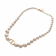 クリスチャンディオール Christian Dior 30 montaigne チョーカー ネックレス ロゴ ゴールド色 ピンク /SR ■OH