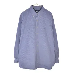Polo by Ralph Lauren ポロ ラルフローレン BLAKE ボタンダウン 長袖シャツ チェック ブルー(メンズ XL)中古 古着 X5210