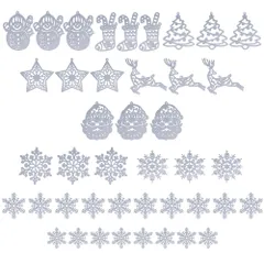 [FUPUTWO] クリスマスツリー オーナメント デコレーション 雪の結晶 飾り付け 装飾 セット (シルバー) [シルバー]