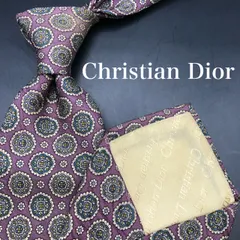 【美品】Christian Dior ネクタイ 幾何学模様 パープル 花柄