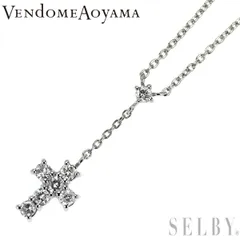 ヴァンドーム青山 Pt900/ Pt850 ダイヤモンド ペンダントネックレス Yデザイン クロス