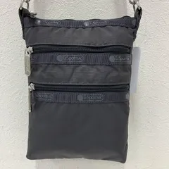 653　LeSportsac　レスポートサック　 ショルダーバッグ　斜めがけ　紐調節可能　 クロスボディ　3ZIP CROSSBODY　 リップストップナイロン　サブバッグ　 グレー系　軽量　レディース