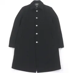 極美品□BURBERRY BLACK LABEL バーバリーブラックレーベル カシミヤ混 ロゴ刺繍 裏チェック柄 チンストラップ付き ステンカラーコート ブラック L 正規品 メンズ