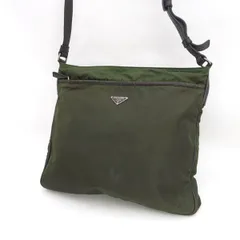 PRADA / プラダ ■ショルダーバッグ　カーキグリーン　ブラウン 【バッグ/バック/BAG/鞄/カバン】 ブランド【中古】 