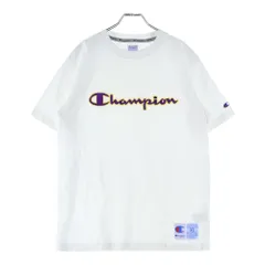 CHAMPION (チャンピオン) スクリプト ロゴ クルーネック 半袖Tシャツ カットソー ホワイト C3-Q301