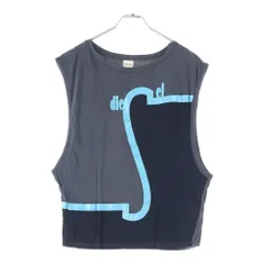 DIESEL (ディーゼル) フロントロゴ ノースリーブ タンクトップ グレー
