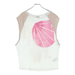 DIESEL (ディーゼル) フロントロゴ ノースリーブ タンクトップ ホワイト/ピンク