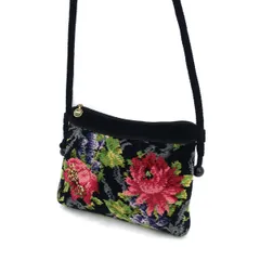 FEILER / フェイラー ■ショルダーバッグ　ウール　ブラック 【バッグ/バック/BAG/鞄/カバン】 ブランド【中古】 