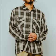 新品　26年春夏　Big Mike　ビッグマイク　オンブレシャツ　レイヨン混　ブラウン系　グレー系　アメカジ　古着　ヴィンテージ　アーカイブ　復刻　BIGMAC　ビックマック　オンブレシャツ　チャックのサムネイル