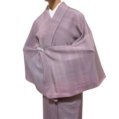 A57愛華 着物 道行 和装コート 縦縞 薄紫 暈し正絹 美品 逸品 - メルカリ