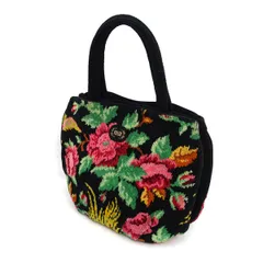 FEILER / フェイラー ■ハンドバッグ　ブラック　 【バッグ/バック/BAG/鞄/カバン】 ブランド【中古】 