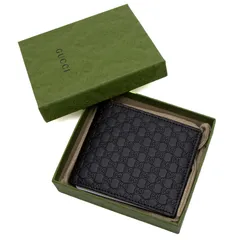 【新品】グッチ　札入れ　二つ折り　ブラック　グッチシマ　260987