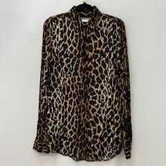サンローラン ベイビーキャット レオパード 長袖ドレスシャツ 37