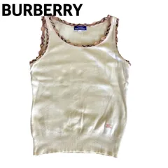 バーバリーブルーレーベル　ノースリーブカットソー　ホースロゴ　ノバチェック　ホワイト　三陽商会　サイズM