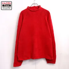 90s vintage J.CREW 無地 ロールネック コットン ニットセーター 表記XLサイズ