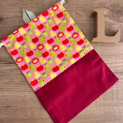 No.69《27×20》ループ付き⭐︎給食袋　L size ＊レトロフルーツ