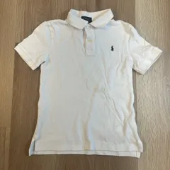 【229716】POLO RALPH LAUREN ラルフローレン  キッズ　半袖ポロシャツ　トップス　コットン100％　ロゴ刺繍　7 130/64  ・ ホワイト