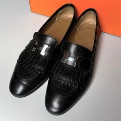 エルメス ロワイヤル　モカシン　ブラック 23.5センチ　正規品 エルメス ロワイヤル モカシン ブラック 23.5センチ 正規品 - メルカリ