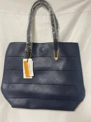 【230092】FIRANO フィラノ  トートバッグ　ポーチ　バックインバック　フェイクレザー　タグ付き　レディース ネイビー