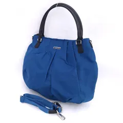 agnes b / アニエスベー ■２WAY　ショルダーバッグ　ハンドバッグ　ナイロン　ブルー 【バッグ/バック/BAG/鞄/カバン】 ブランド【中古】 