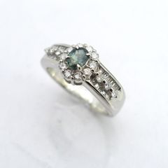 ◇Pt900 AX0.37ct D0.53ct アレキサンドライト ダイヤ リング 10.5号