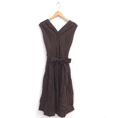 フレイアイディー FRAY I.D シャツワンピ ワンピース 比翼仕立て フレア ウエストリボン ロング ノースリーブ 0 茶 ブラウン /TT