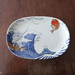 新品未使用 九谷焼 青郊窯 魚紋 楕円皿 6号 7枚セット 箱あり - メルカリ