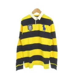 ポロ ラルフローレン POLO RALPH LAUREN ラガーシャツ ポロシャツ 長袖 ビッグポニー 刺繍 エンブレム ワッペン 子ども服（男の子用） L (14-16) 160 黄 イエロー /AH7 ■ECD001