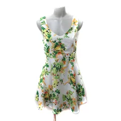 マーキュリーデュオ MERCURYDUO ワンピース ひざ丈 ノースリーブ 花柄 F マルチカラー /YI