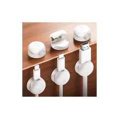 【6個セット】 バネ式 ケーブルホルダー 小型 Lamicall : 太め ケーブル クリップ 固定 壁 コード ホルダー 卓上 強力粘着 USB 配線 止め まとめ デスク 机 片手操作 引っ張り 車内 垂直 貼付 すっきり 収納 整理 ABS樹脂 ty 1