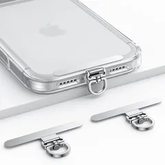 【360°回転式】 スマホ ストラップ ホルダー ステンレス製 2枚入り Lamicall : 首掛け 落下紛失防止 薄型0.2mm 金具 充電影響なし 10kg耐荷重 丈夫 両手解放 斜め掛け 軽量 頑丈 アイホン アンドロイド iPhone 17 Ai 0