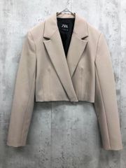 ZARA ザラ 2010/707/718 クロップド ブレザー テーラード ジャケット sizeM/ベージュ ■■ レディース