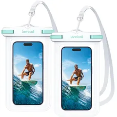 【2枚セット】 スマホ 防水 ケース 4-7インチ IPX8 Lamicall : 海 お風呂 プール 温泉 ぼうすい アイフォン スマフォ すまほ アイホン 携帯 けいたい 水中撮影 顔認証 首かけ 水泳 潜水 iPhone 17e 17 Air 16e 0