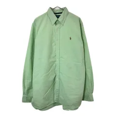 Polo by Ralph Lauren ポロ ラルフローレン ボタンダウン 長袖シャツ グリーン(メンズ L)中古 古着 X5242