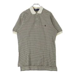 POLO RALPH LAUREN (ポロラルフローレン) 刺繍ロゴ コットン ボーダーポロシャツ 半袖シャツ ベージュ/ブラック