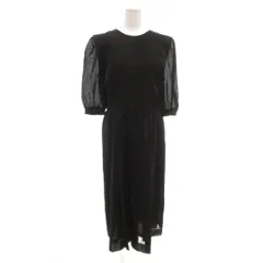 東京ソワール TOKYO SOIR フォーマル ロングワンピース 五分袖 袖シアー 11 黒 ブラック /GV ■GY59