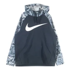 NIKE (ナイキ) THERMA RIPNTEAR AOP ロゴプリント プルオーバーパーカー フーディー ブラック 932006-010