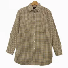 ◇Brioni  長袖 ネルシャツ 格子柄 ブリオーニ 春物 薄手 ロゴ刻印ボタン メンズ ゴルフのサムネイル