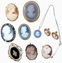 【亘】カメオ ブローチ ネックレス イヤリング ヴィンテージ アクセサリー おまとめ Wedgwood AVON 他【6129AM】A14