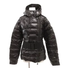 モンクレール MONCLER ダウンジャケット ブルゾン ジップアップ ロゴ ベルト 2 黒 ブラック /JS ■GY18